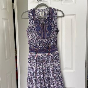 Beautiful bohemian maxi dress. Silk and cotton. Beautiful tassel detail!